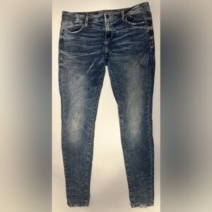 Buckle Black Women Jeans Size 29x32 Fit No 53 Ankle Skinny Light Wash Distressed